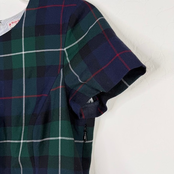 Brooks Brothers Womens Tartan Plaid Wool Sheath Dress Twee Acadamia Green Size 6 - Picture 4 of 13